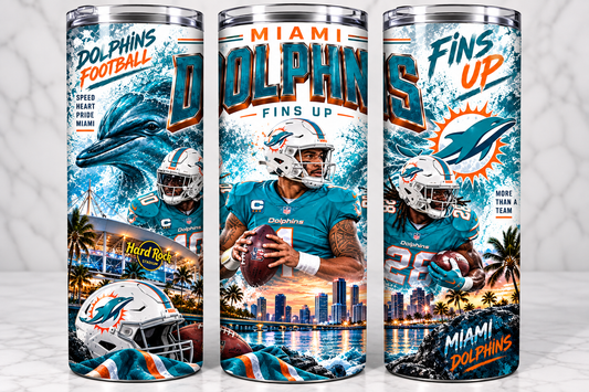 Dolphins Football Tumbler