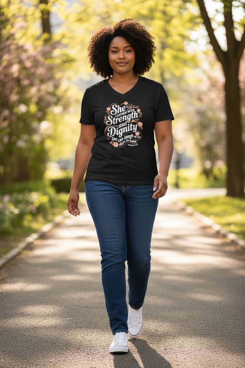 Unisex Jersey Short Sleeve V-Neck Tee
