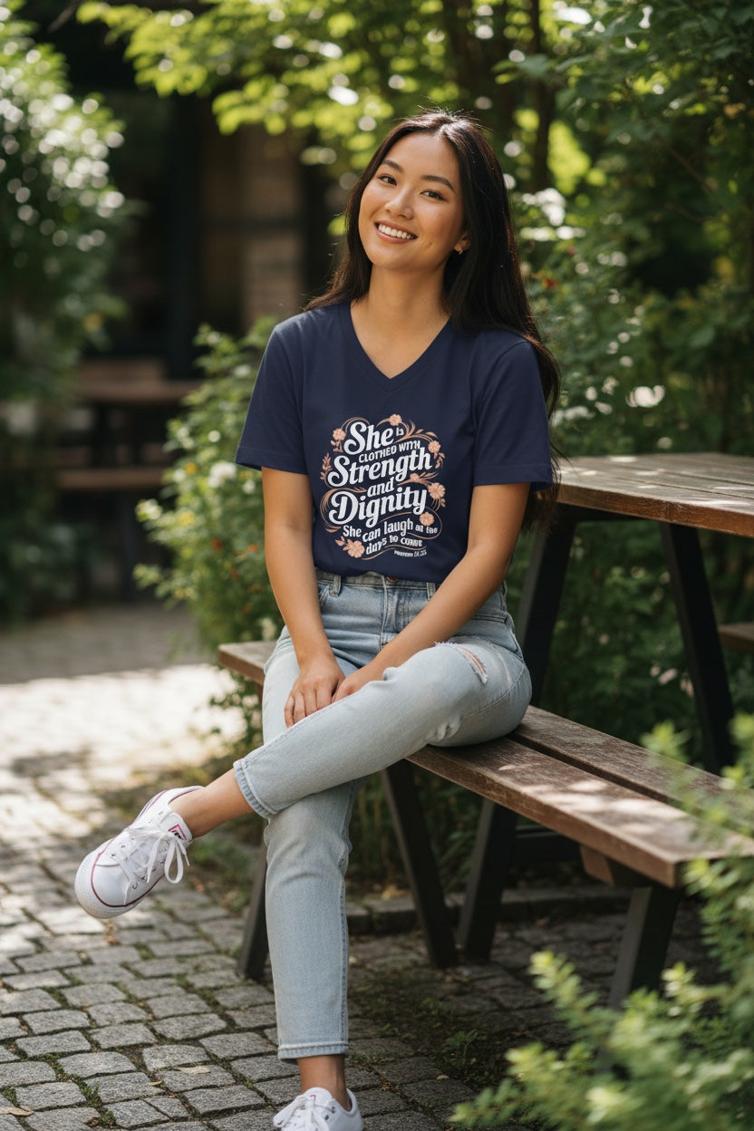 Unisex Jersey Short Sleeve V-Neck Tee