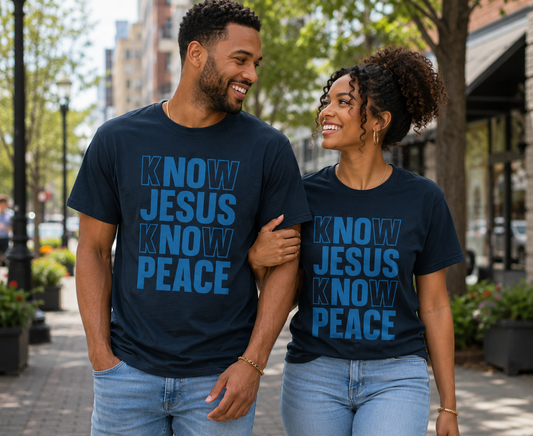 Know Jesus Know Peace T-Shirt — Christian Faith Crew Tee