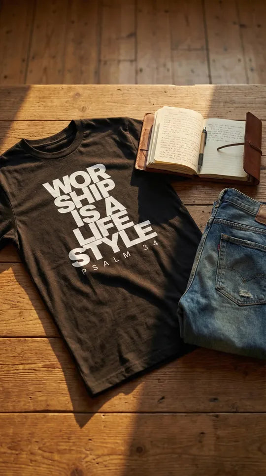 Worship Is A Lifestyle Tee — Faith-Inspired Cotton Crew Shirt