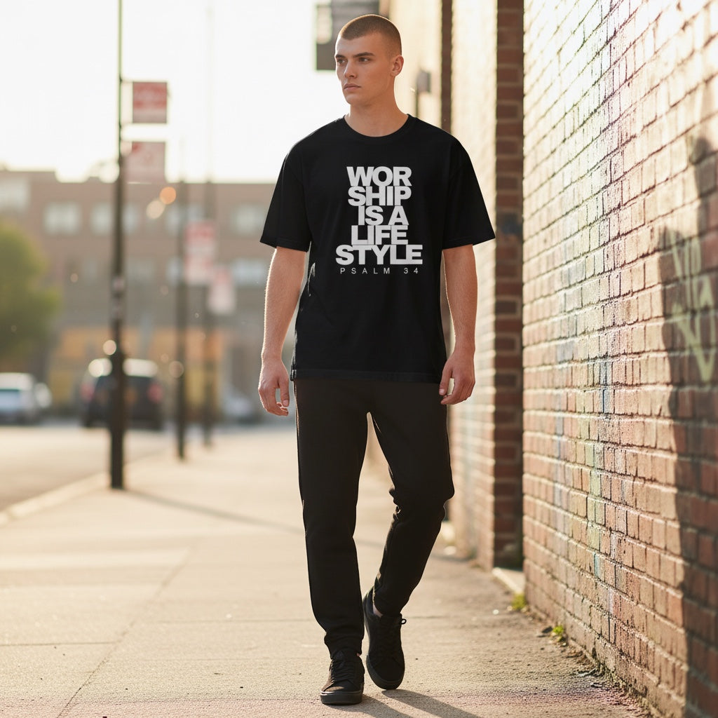 Worship Is A Lifestyle Tee — Faith-Inspired Cotton Crew Shirt